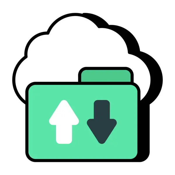 Editable Design Icon Cloud Folder Transfer — 스톡 벡터