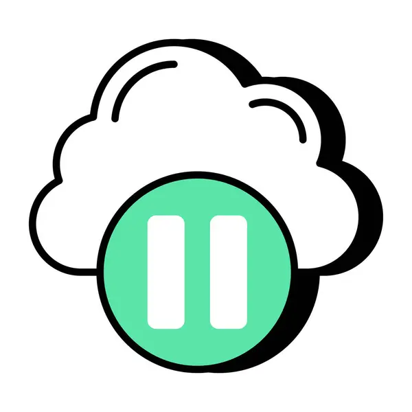 Icône Design Parfaite Pause Cloud — Image vectorielle