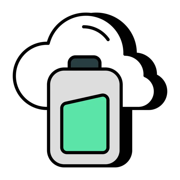 Ícone Design Editável Bateria Nuvem —  Vetores de Stock