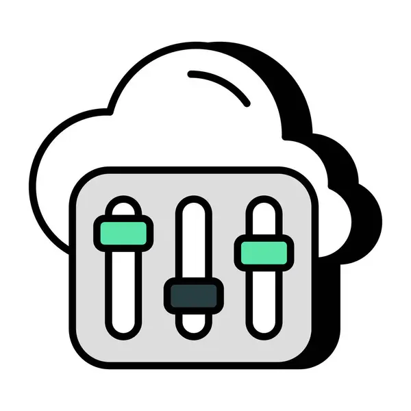 Editable Design Icon Cloud Equalizer — Image vectorielle
