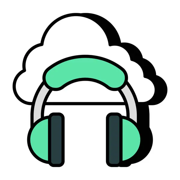 Een Icoon Ontwerp Van Cloud Luisteren — Stockvector