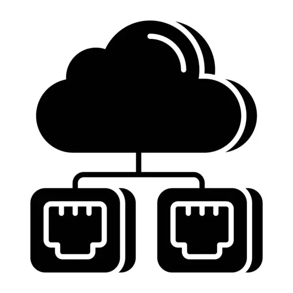 Icône Conception Parfaite Des Ports Cloud — Image vectorielle