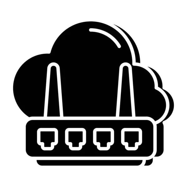 Icône Conception Parfaite Routeur Cloud — Image vectorielle