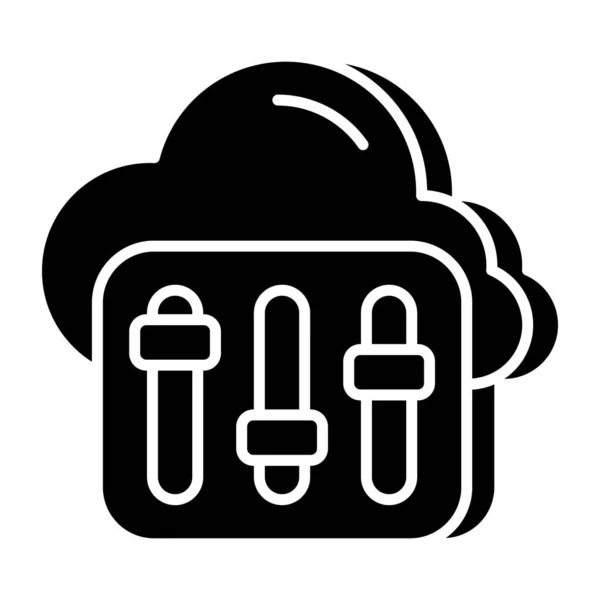 Editable Design Icon Cloud Equalizer — Vettoriale Stock