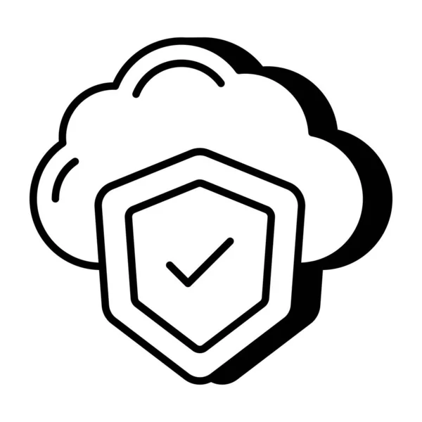 Editable Design Icon Cloud Security — 스톡 벡터
