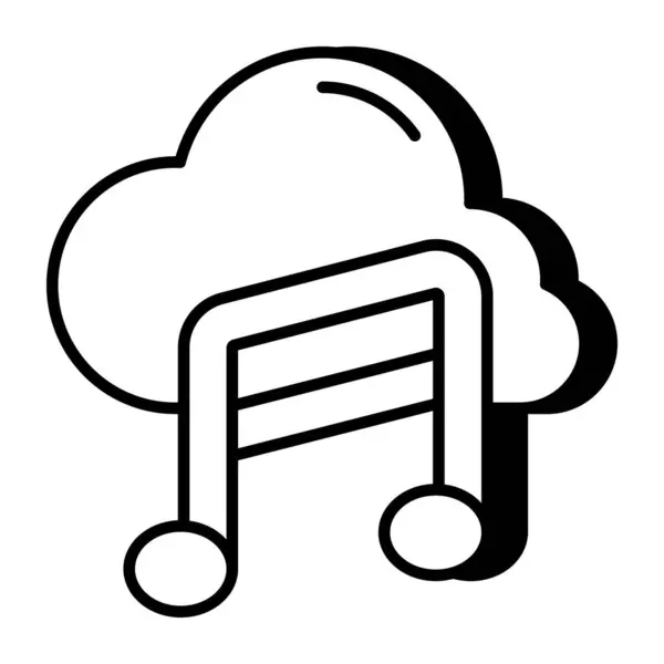 การออกแบบไอคอนของเพลงในเมฆ — ภาพเวกเตอร์สต็อก
