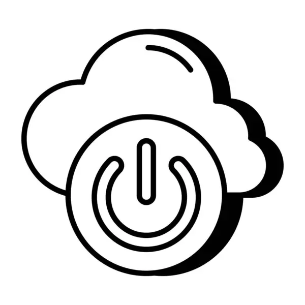 Icono Diseño Creativo Del Botón Apagado Nube — Vector de stock