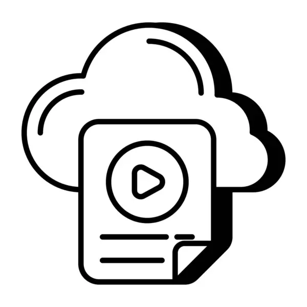 Felhőalapú Videofájl Szerkeszthető Tervezési Ikonja — Stock Vector