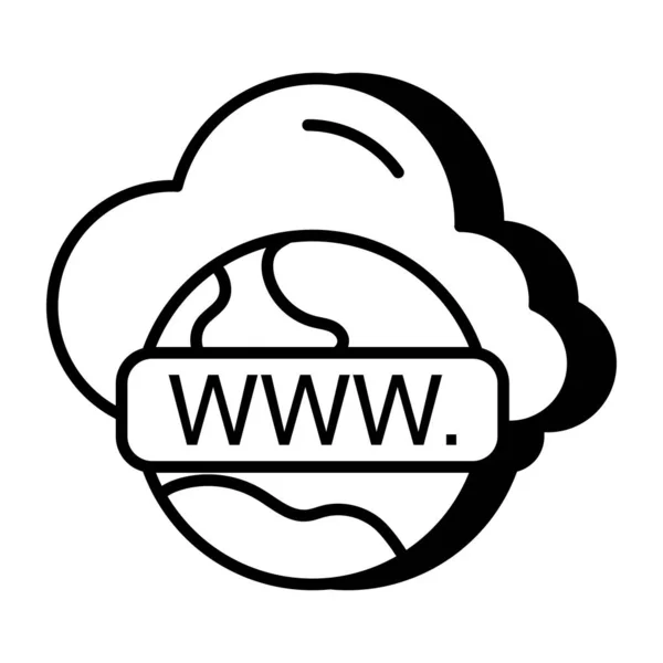Icon Cloud Browser Flat Design — Stok Vektör