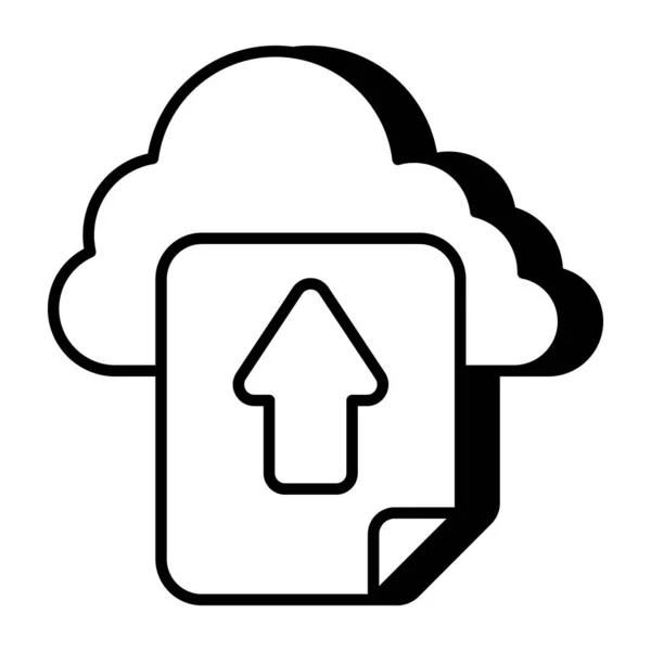 Ein Symboldesign Für Das Hochladen Von Cloud Dateien — Stockvektor