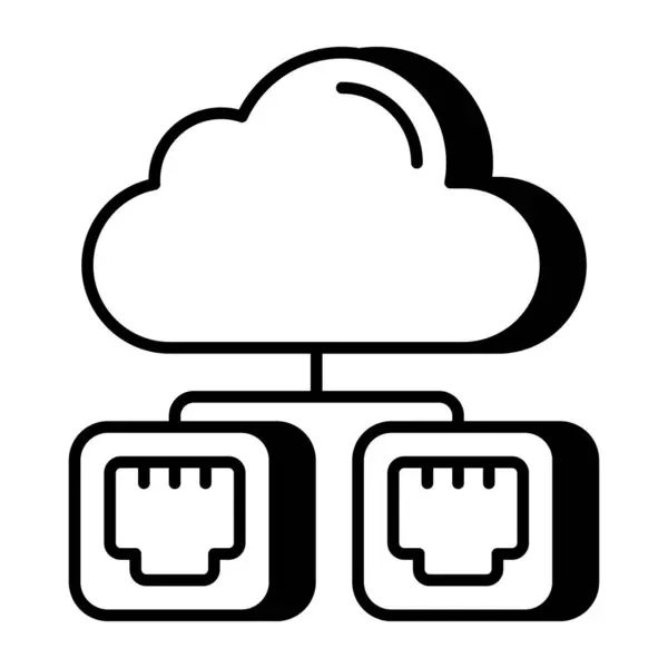 Idealna Ikona Projektowa Portów Chmurowych Wektor Stockowy