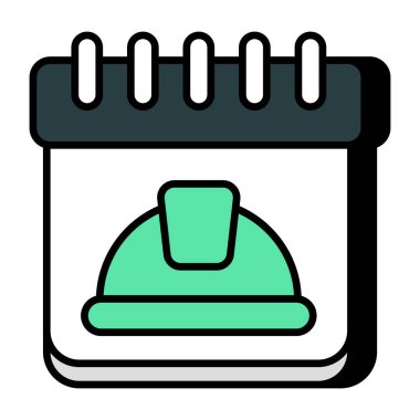 İşçi Bayramı hatırlatıcısının kavramsal düz tasarım simgesi