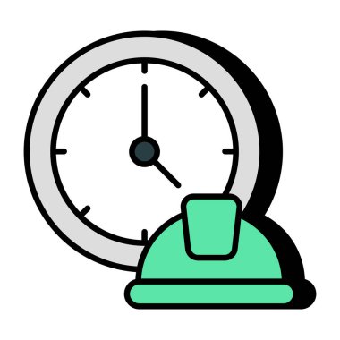 Çalışma zamanının kavramsal düz tasarım simgesi