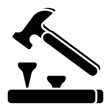 Demir çivinin kavramsal düz tasarım simgesi 