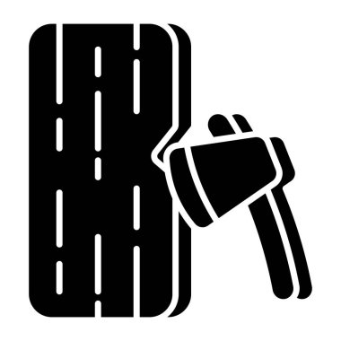 Ahşap kesiminin simge tasarımı