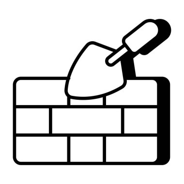 Duvar inşaatı kavramını simgeleyen malalı tuğla katmanı