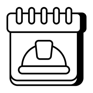 İşçi Bayramı hatırlatıcısının kavramsal düz tasarım simgesi