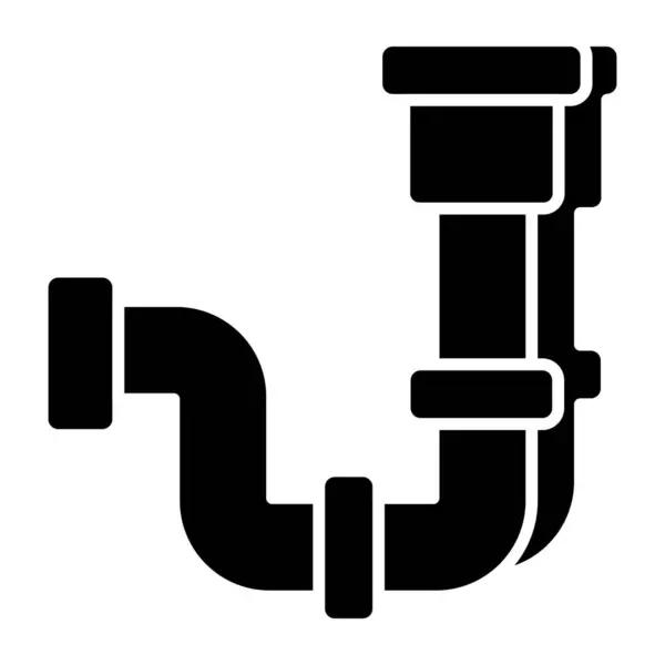 Icono Diseño Glifo Válvula Tubo Plástico — Vector de stock