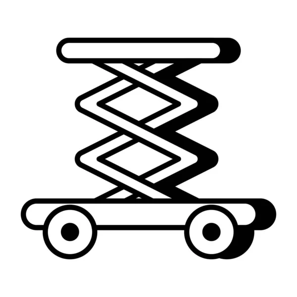 Konzeptionelle Flache Design Ikone Der Scherenhebebühne — Stockvektor
