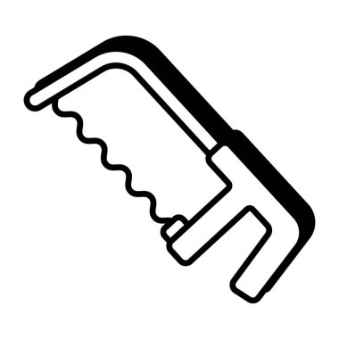 Tahta kesme aracı simgesi, testere vektör tasarımı