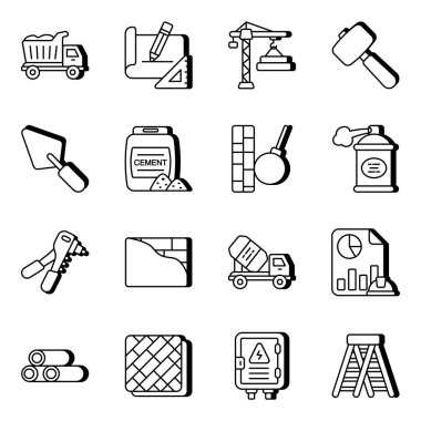 Pack of Construction Instrument vector Icons