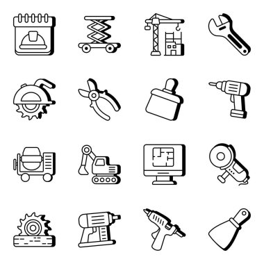 Pack of Construction Equipment vector Icons