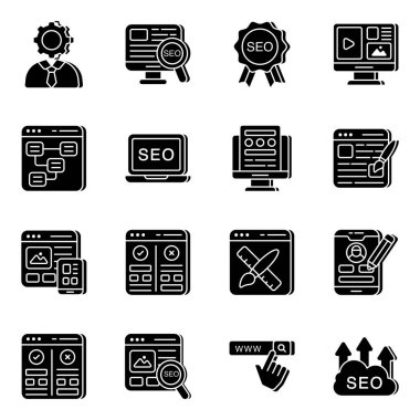 Seo ve Web Katı Simgeleri Paketi