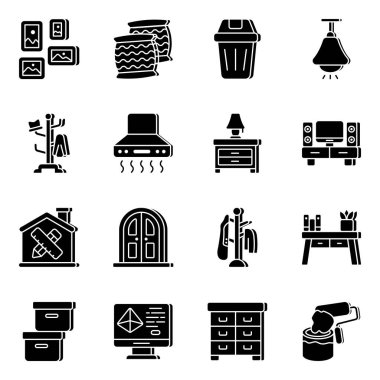 İç Tasarım Katı Simgeleri Paketi