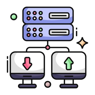 Sunucu ağının eşsiz bir tasarım simgesi 