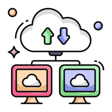 Premium download icon of cloud data transfer 