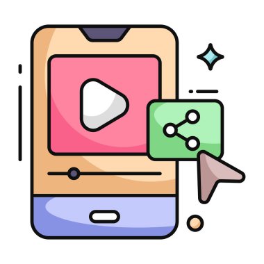 Taşınabilir video paylaşımının premimium indirme simgesi 