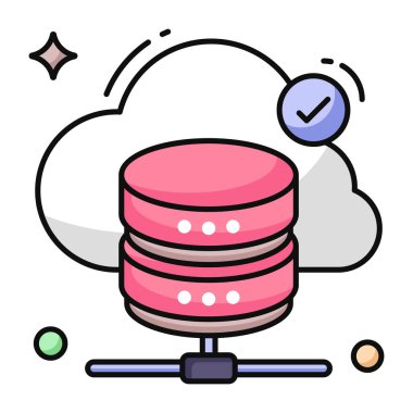 Bulut veritabanının eşsiz tasarım simgesi 