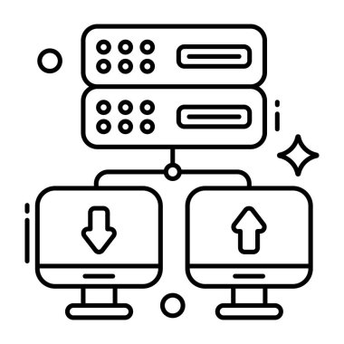 Sunucu ağının eşsiz bir tasarım simgesi 