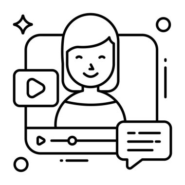 Görüntü sohbetinin modaya uygun bir vektör tasarımı 