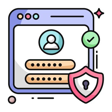 Web güvenlik simgesi, düzenlenebilir vektör