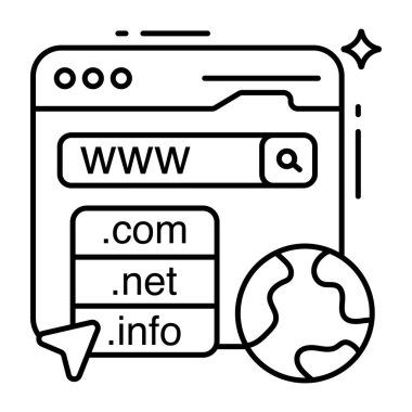 Web alan adlarının bir simge tasarımı 