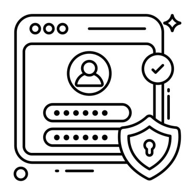 Web güvenlik simgesi, düzenlenebilir vektör