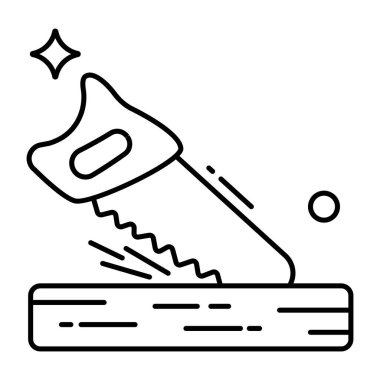 Tahta kesme aracı simgesi, testere vektör tasarımı