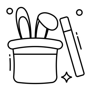 Sihirbaz şapkasının düz tasarım simgesi.