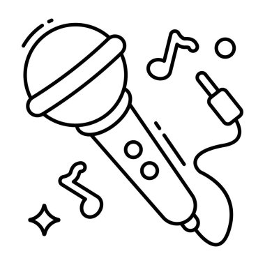         Icon of singing mic in flat design