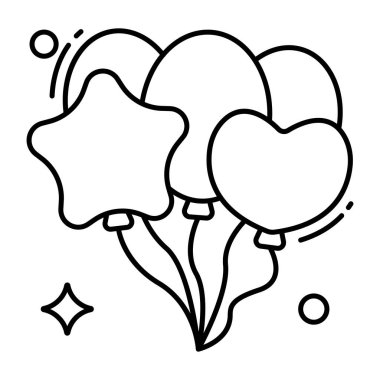 Parti balonlarının modern tasarım simgesi