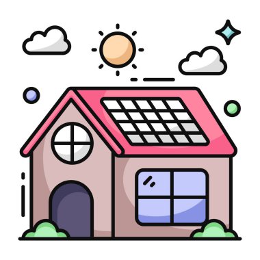 Güneş evinin vektör tasarımı