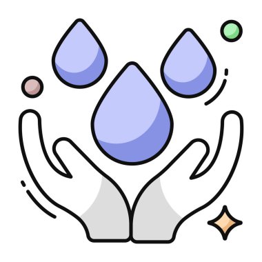 Düz dizayn edilmiş bir su bakımı ikonu