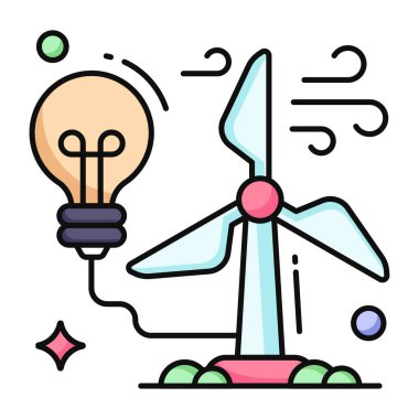 Yel değirmeni simgesi, düzenlenebilir vektör