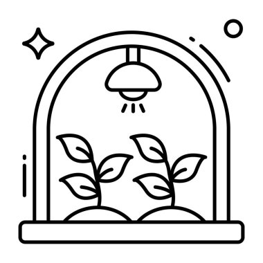 Editable design icon of greenhouse 