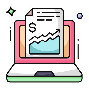 Çevrimiçi iş raporunun düzenlenebilir tasarım simgesi