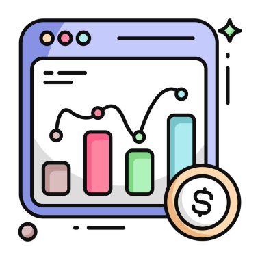 Web istatistiklerinin düz tasarım simgesi 