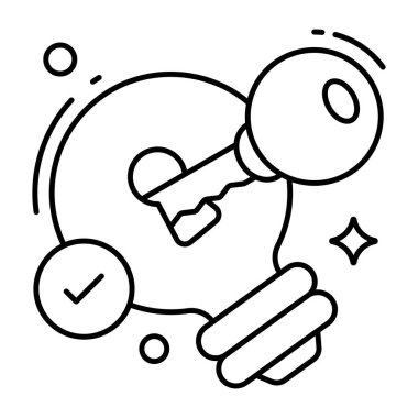 Anahtar fikrin mükemmel tasarım simgesi