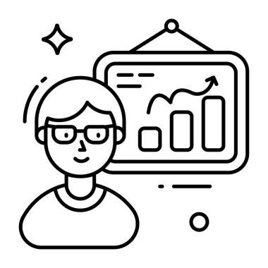     İstatistiklerin düz tasarım vektörü, iş sunumu