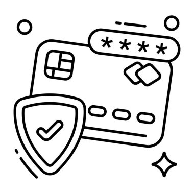 Güvenli kart ödemelerinin modern tasarım simgesi 